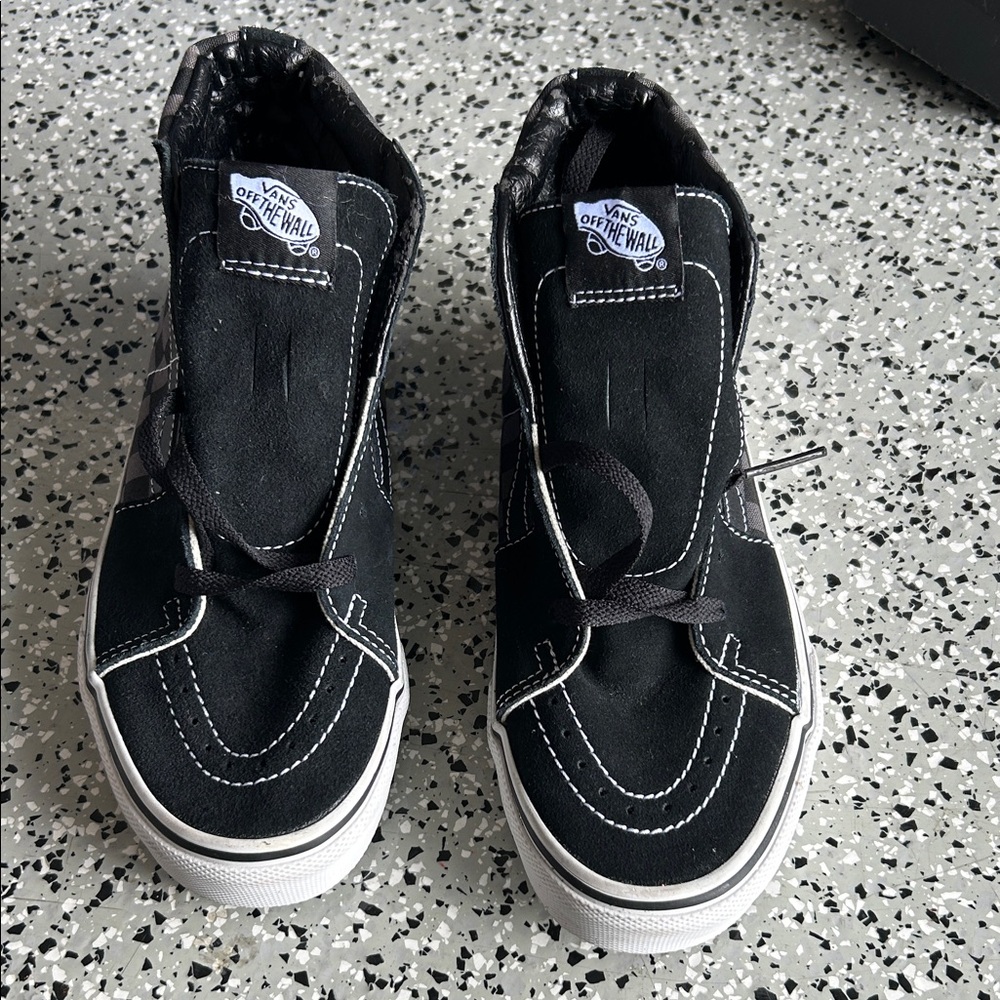 Vans Kids Black and White High-Top Sneakers